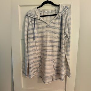Maurices Blue and White Striped Hoodie